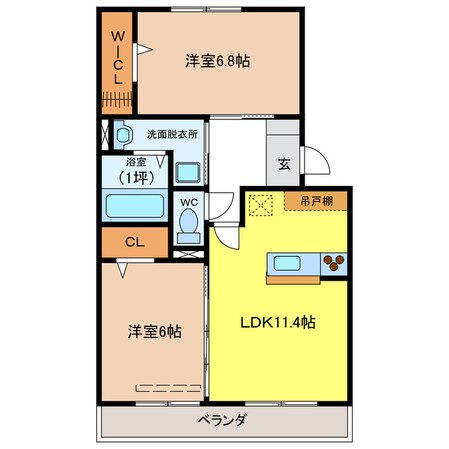 アザレ蘇原　F棟の物件間取画像